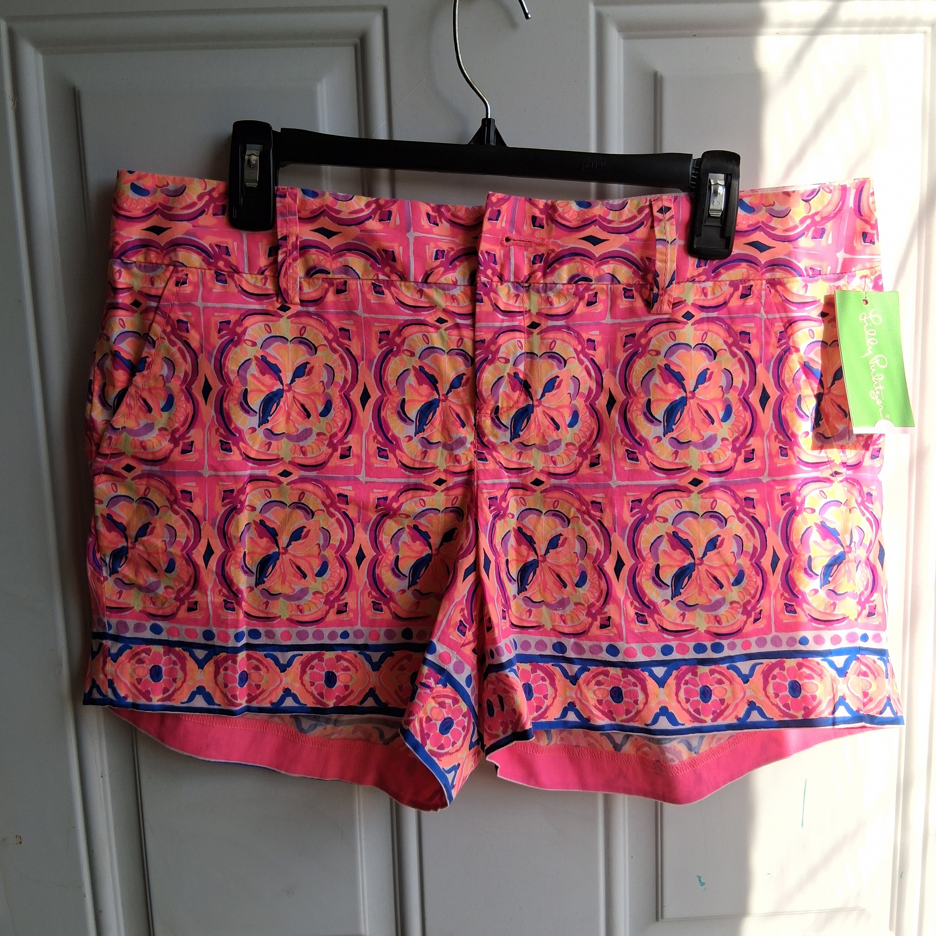 Bright Pink Printed Women's Bermuda Shorts By Lilly Pulitzer